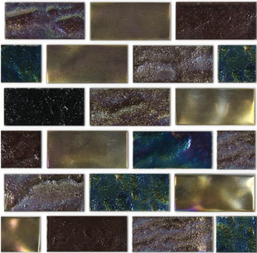 Aquabella Aurora Borealis Wonder 1x2 Glass Tile